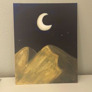 “Desert Moon”. Canvas panel art 11x14”